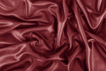 Closeup of rippled black silk fabric