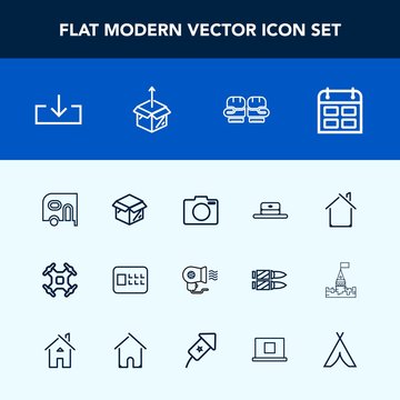 Modern, simple vector icon set with security, calendar, delivery, new, building, fashion, transport, package, safe, lock, female, equipment, helicopter, safety, boxing, technology, head, estate icons