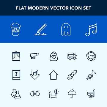 Modern, simple vector icon set with cafe, highway, fashion, drink, coffee, move, paper, note, photo, bag, internet, picture, ghost, war, horror, left, help, frame, service, old, call, book, cup icons