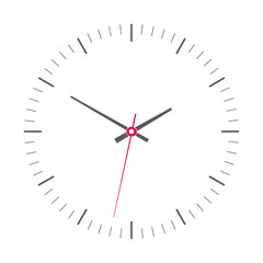 Clock with arrows no numbers isolated on a white background. Vector illustration EPS 10.