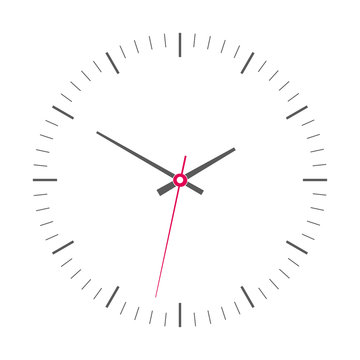 Clock with arrows no numbers isolated on a white background. Vector illustration EPS 10.