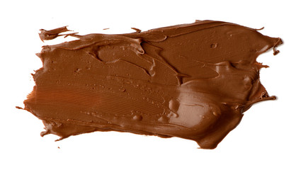 Chocolate spread isolated over white background. Delicious food design