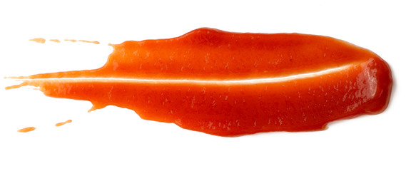 Tasty ketchup tomato sauce isolated over white background