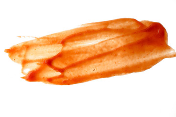 Tasty ketchup tomato sauce isolated over white background