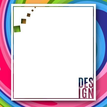Abstract blank rectangular banner with text Design on bright colorful background of wavy lines Element for the design of banners, advertising sales for business Creative modern young concept Vector