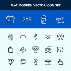 Modern, simple vector icon set with train, spy, ingredient, personal, wing, glasses, transport, egypt, fly, salt, butterfly, egyptian, white, id, sweet, spice, box, people, nature, identity, bag icons
