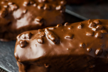 delicious chocolate pie with nuts