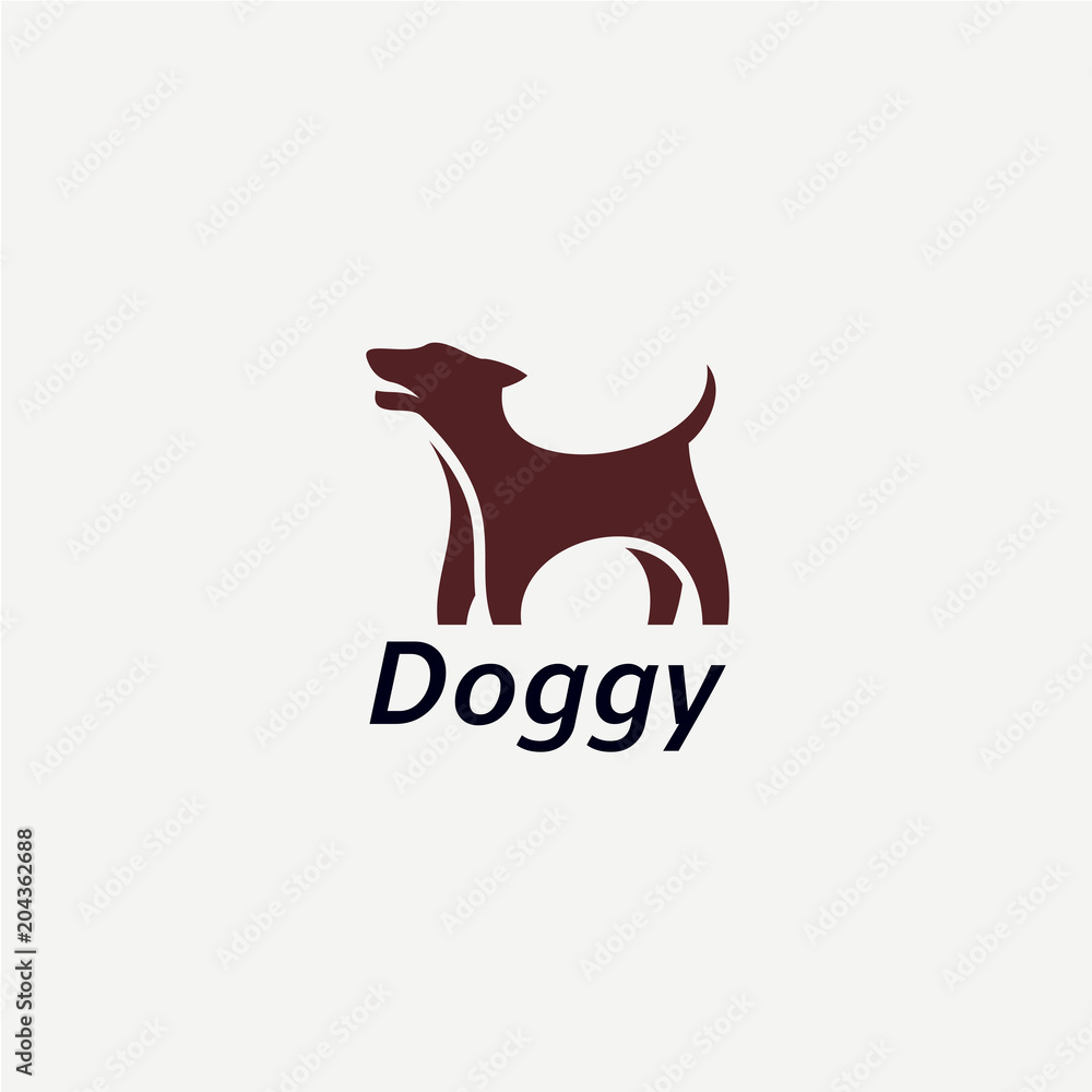 Wall mural cute dog logo designs template