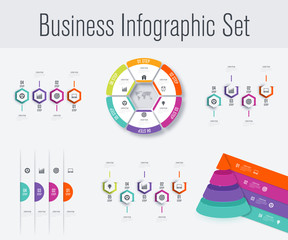 Set with infographics