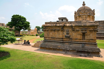 Fototapeta na wymiar Durga or Mahishasurmardini shrine, Brihadisvara Temple complex, Gangaikondacholapuram, Tamil Nadu, India