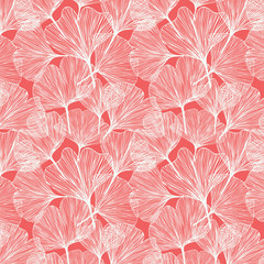 Ginkgo biloba leaves, japanese vector illustration, pattern for backgrounds