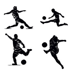 Football Sport Silhouette Set