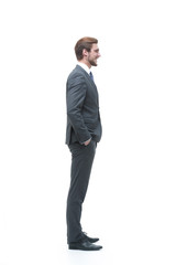 side view . confident businessman