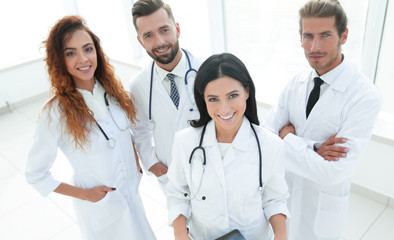 group of medical workers portrait in hospital