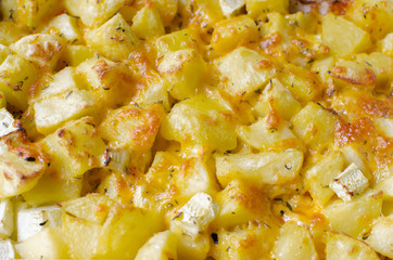 Background of baked potatoes