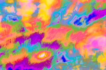 Abstract psychedelic picture in purple, blue, red, yellow etc.. Can be used separately or to create gif animations, videos etc.
