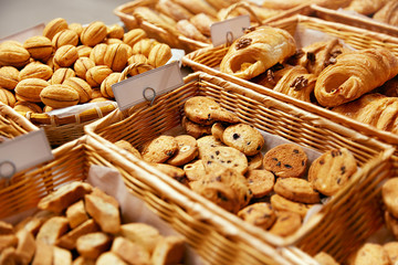 Bakery Food. Fresh Pastries In Pastry Shop
