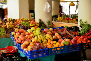 Different exotic fruits at fairy at Ibiza.