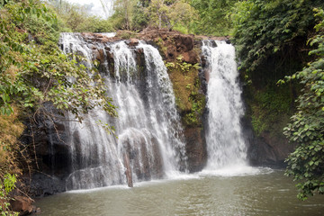 Fototapeta na wymiar Banlung Cambodia, Ka Chanh waterfall in dry season a popular picnic spot
