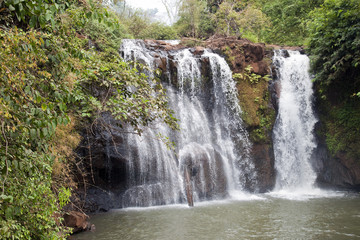 Fototapeta na wymiar Banlung Cambodia, Ka Chanh waterfall in dry season a popular picnic spot