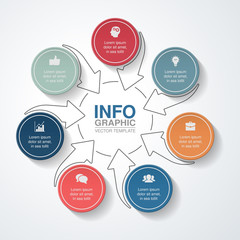 Vector infographic template for diagram, graph, presentation, chart, business concept with 7 options.