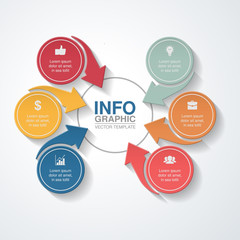 Vector infographic template for diagram, graph, presentation, chart, business concept with 6 options.