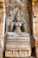 Gajalakshmi, southern niche of the central shrine, Brihadisvara Temple, Gangaikondacholapuram, Tamil Nadu