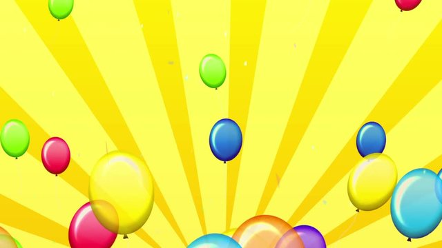 賑やかに風船が舞う　ループ素材