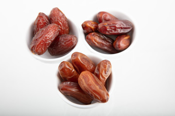 Three different kind of Dried dates (fruits of date palm)