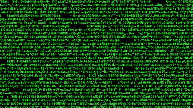 Abstract computer encrypted text as technology background, encryption and data security concept