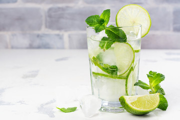 Mojito cocktail in highball glass
