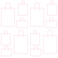 Shopping bags seamless pattern in pink.