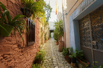 street scene in an old town in Europe