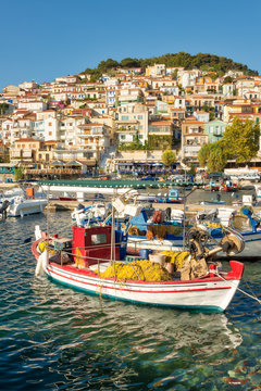 Port with fishing boats, Plomari, Lesvos, Greece