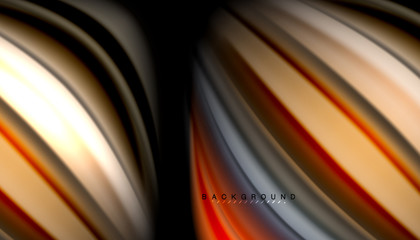 Fluid wavy multicolored lines on black