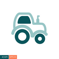 Tractor icon. Farmer machine