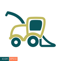 Combine harvester flat icon
