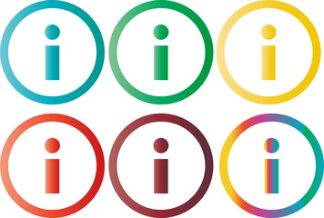 Símbolos de información sobre blanco.