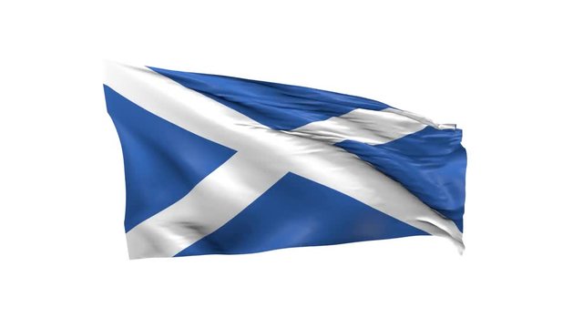 Waving flag of Scotland, 3d animation