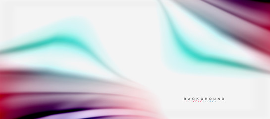 Blurred fluid colors background, abstract waves lines, vector illustration