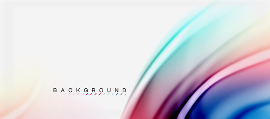 Blurred fluid colors background, abstract waves lines, vector illustration