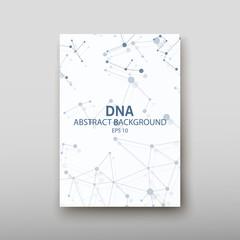 DNA abstract geometric background, layout in A4 set technology brochure flyer design template vector shadow