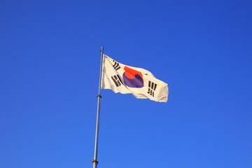 A Korean-flag blowing in the wind