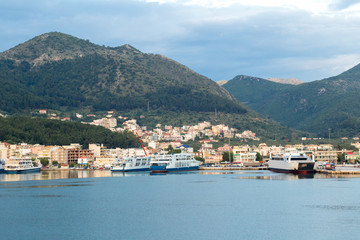 Fototapeta na wymiar igoumenitsa city and harbor greece