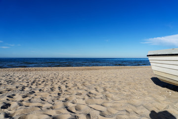 Traces in the sand on the Baltic Sea