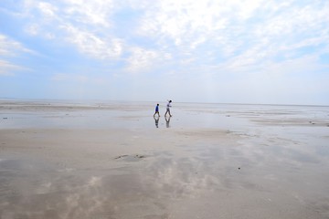 Walking in Mud Flat