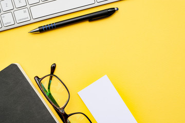 Workplace background: objects for a work and an education
