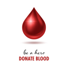 Obraz premium World blood donor day poster. Realistic blood drop. Vector Illustration