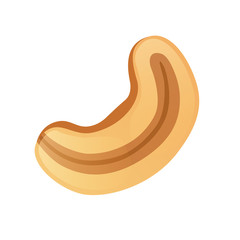 cashew nut vector illustration in cartoon style. Organic food.