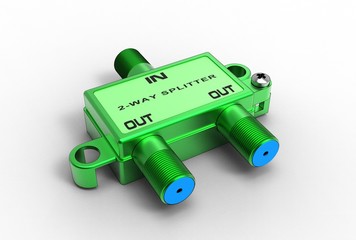 Fototapeta premium 3d illustration of TV cable splitter isolated on white